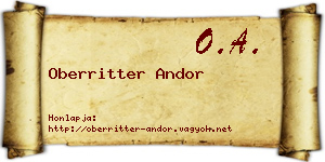 Oberritter Andor névjegykártya