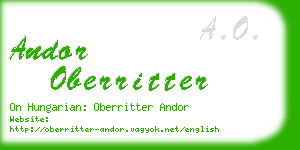 andor oberritter business card